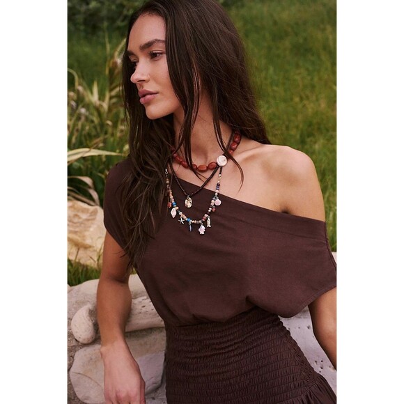 Free People Free-Est Scorching Hot Mini Dress Smocked Off The Shoulder S 284173 - Picture 2 of 10